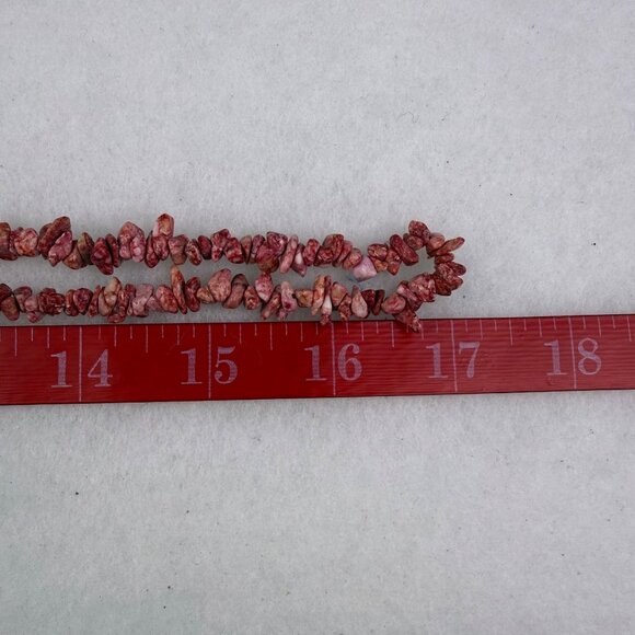 Pink Chip Stone Ladies Necklace Long Layering Design Adjustable Handmade - Picture 4 of 4